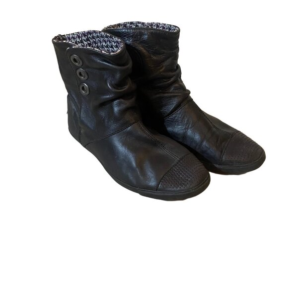Converse All Star Black Leather Boots – Size 7 - Picture 1 of 5